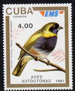 Cuba 1991 Express Mail Stamp - 4p Cuban Grassquit Bird unmounted mint SG E3641