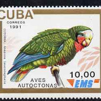 Cuba 1991 Express Mail Stamp - 10p Cuban Amazon Bird unmounted mint SG E3643