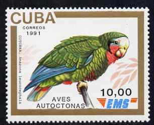 Cuba 1991 Express Mail Stamp - 10p Cuban Amazon Bird unmounted mint SG E3643