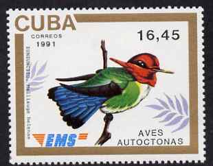 Cuba 1991 Express Mail Stamp - 16p45 Bee Hummingbird unmounted mint SG E3644