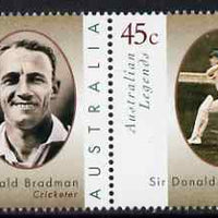 Australia 1997 Legends (1st series) Sir Donald Bradman perf se-tenant set of 2 unmounted mint SG 1663a