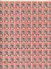 Ceylon 1963 Surcharged 2c on 4c a complete sheet of 100 with full margins showing a fine misplacement of the surcharge (obliterating box passing through perfs) SG 477var