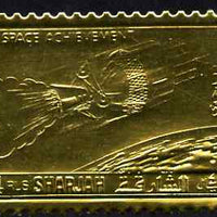 Sharjah 1972 Space,Research perf 4r embossed in gold foil unmounted mint, as Mi 1056A