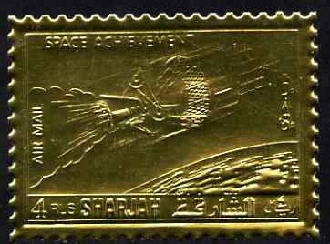 Sharjah 1972 Space,Research perf 4r embossed in gold foil unmounted mint, as Mi 1056A