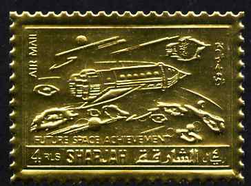 Sharjah 1972 Future Space Research perf 4r embossed in gold foil unmounted mint, as Mi 1064A