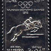 Fujeira 1972 Munich Olympic Games perf 10r Show-Jumping embossed in silver foil as Mi 1091A unmounted mint