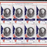 Staffa 1982 Presidents of the United States #12 Zachary Taylor perf sheetlet containing 8 x 12p values unmounted mint