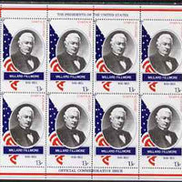 Staffa 1982 Presidents of the United States #13 Millard Fillmore perf sheetlet containing 8 x 13p values unmounted mint