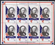 Staffa 1982 Presidents of the United States #13 Millard Fillmore perf sheetlet containing 8 x 13p values unmounted mint