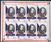 Staffa 1982 Presidents of the United States #24 Grover Cleveland perf sheetlet containing 8 x 24p values unmounted mint