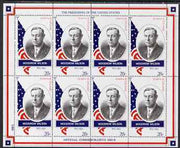 Staffa 1982 Presidents of the United States #28 Woodrow Wilson perf sheetlet containing 8 x 28p values unmounted mint
