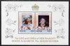 Nevis 1985 Life & Times of HM Queen Mother (Leaders of the World) the unissued deluxe sheetlet containing 2 x $1.50, unmounted mint, similar to SG 315a