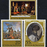 Rumania 1975 375th Anniversary of Political Union (Paintings) set of 3, Mi 3277-79 unmounted mint