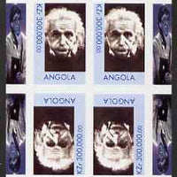 Angola 1999 Great People of the 20th Century - Albert Einstein (portrait) imperf sheetlet of 4 (2 tete-beche pairs with the Bill Gates in margin) unmounted mint. Note this item is privately produced and is offered purely on its thematic appeal