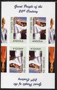 Angola 1999 Great People of the 20th Century - The Pope imperf sheetlet of 4 (2 tete-beche pairs with the Diana in margin) unmounted mint. Note this item is privately produced and is offered purely on its thematic appeal