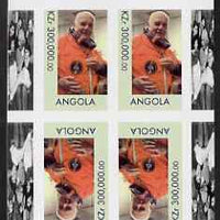 Angola 1999 Great People of the 20th Century - John Glenn imperf sheetlet containing 4 values (2 tete-beche pairs with Einstein in margin) unmounted mint. Note this item is privately produced and is offered purely on its thematic appeal