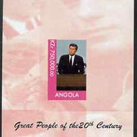 Angola 1999 Great People of the 20th Century - John Kennedy imperf souvenir sheet (Pope & Martin Luther King in background) unmounted mint. Note this item is privately produced and is offered purely on its thematic appeal