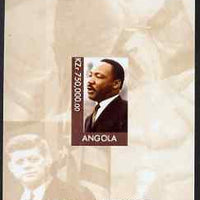 Angola 1999 Great People of the 20th Century - Martin Luther King imperf souvenir sheet unmounted mint. Note this item is privately produced and is offered purely on its thematic appeal (JFK & Mother Teresa in background)