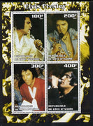 Ivory Coast 2003 Elvis Presley #2 perf sheetlet containing 4 values, unmounted mint