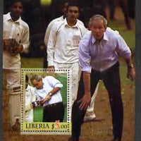 Liberia 2006 President Bush Playing Cricket perf m/sheet unmounted mint