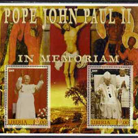 Liberia 2005 Pope John Paull II in Memoriam #02 perf sheetlet containing 2 values unmounted mint