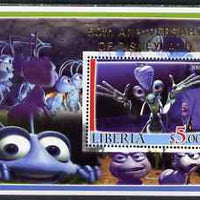 Liberia 2005 50th Anniversary of Disneyland overprint on Bugs life perf m/sheet #2 unmounted mint