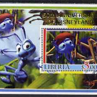 Liberia 2005 50th Anniversary of Disneyland overprint on Bugs life perf m/sheet #3 unmounted mint