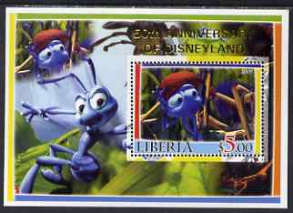 Liberia 2005 50th Anniversary of Disneyland overprint on Bugs life perf m/sheet #3 unmounted mint