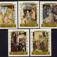 Fujeira 1970 Christmas Paintings perf set of 5 unmounted mint, Mi 577-81A