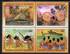 Micronesia 1995 Tourism in Yap se-tenant block of 4 unmounted mint, SG 461-4