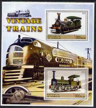 Somalia 2005 Vintage Trains #2 perf sheetlet containing 2 values unmounted mint