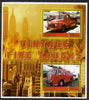 Somalia 2005 Vintage Fire Trucks #01 perf sheetlet containing 2 values unmounted mint