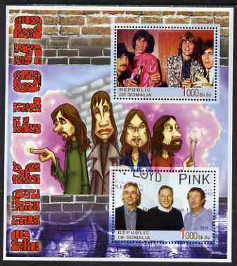 Somalia 2005 Pink Floyd perf sheetlet containing 2 values unmounted mint. Note this item is privately produced and is offered purely on its thematic appeal