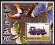 Benin 2006 Early Steam Locos #3 (Bluebell) perf m/sheet with Butterflies in background unmounted mint