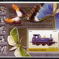 Benin 2006 Early Steam Locos #3 (Bluebell) imperf m/sheet with Butterflies in background unmounted mint. Note this item is privately produced and is offered purely on its thematic appeal