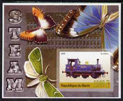 Benin 2006 Early Steam Locos #3 (Bluebell) imperf m/sheet with Butterflies in background unmounted mint. Note this item is privately produced and is offered purely on its thematic appeal