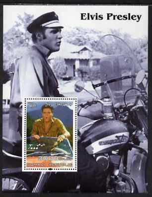 Somalia 2004 Elvis Presley #6 perf m/sheet (Seated on Motorcycle) unmounted mint. Note this item is privately produced and is offered purely on its thematic appeal