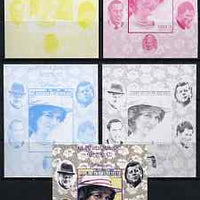 Senegal 1998 Princess Diana 250f imperf m/sheet #14 the set of 5 progressive proofs comprising the 4 individual colours plus all 4-colour composite, unmounted mint