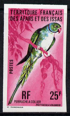 French Afars & Issas 1975 Birds 25f (Rose-Ringed Parakeet) imperf from limited printing unmounted mint, as SG 649*