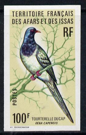 French Afars & Issas 1975 Birds 100f (Namaqua Dove) imperf from limited printing unmounted mint, as SG 653*