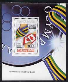 Tanzania 1988 Calgary Winter Olympic Games - Ice Hockey perf m/sheet unmounted mint, SG MS 580