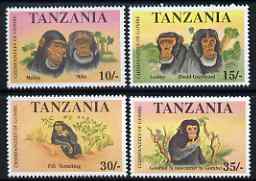 Tanzania 1992 Chimpanzees of the Gombe perf set of 4 unmounted mint, SG 1283-6