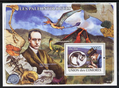 Comoro Islands 2008 Paleontolgists & Dinosaurs perf sheetlet containing 6 values unmounted mint