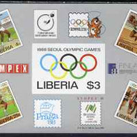Liberia 1988 Seoul Olympic Games & Stamp Exhibition imperf m/sheet unmounted mint SG MS1686