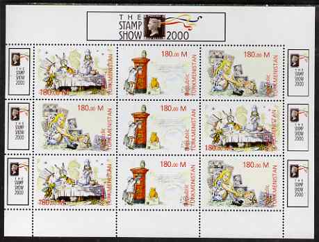 Turkmenistan 2000 Stamp-Show 2000 perf sheetlet containing 9 values (3 sets of 3 Childrens Stories) unmounted mint