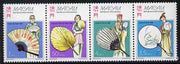 Macao 1997 Traditional Fans perf se-tenant strip of 4 unmounted mint SG 1007-10