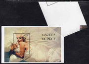 Touva 1996 Marilyn Monroe perf souvenir sheet (5000 value rectangular) with superb fold-over error which occurred between printing and perforating, unmounted mint