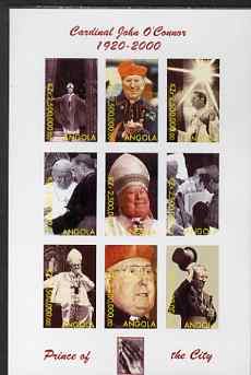 Angola 2000 Cardinal John O'Connor imperf sheetlet containing set of 9 values unmounted mint. Note this item is privately produced and is offered purely on its thematic appeal