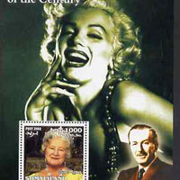Somaliland 2002 A Tribute to the Woman of the Century #09 - The Queen Mother perf m/sheet also showing Walt Disney & Marilyn Monroe, unmounted mint