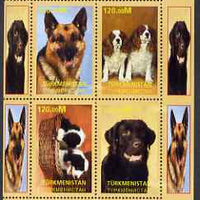 Turkmenistan 2000 Dogs perf sheetlet containing complete set of 4 values unmounted mint. Note this item is privately produced and is offered purely on its thematic appeal